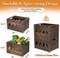 2-Pack Rustic Wooden Crates with Rabbit Cutout – Farmhouse Decorative Storage Boxes with Handles for Display & Organization